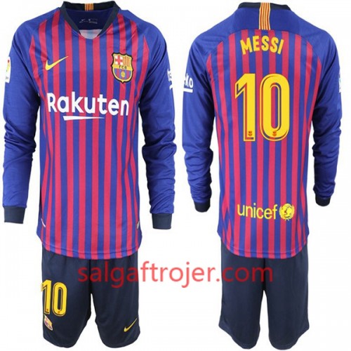 FC Barcelona Fodboldtrøjer Messi 10 Børn Hjemmebanesæt 2018/19 Langærmet FC Barcelona Fodboldtrøjer Messi 10 Børn Hjemmebanesæt 2018/19 Langærmet